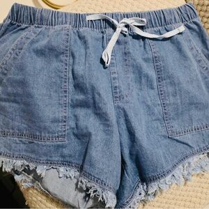 Two Pairs Women's Shorts- Denim & White